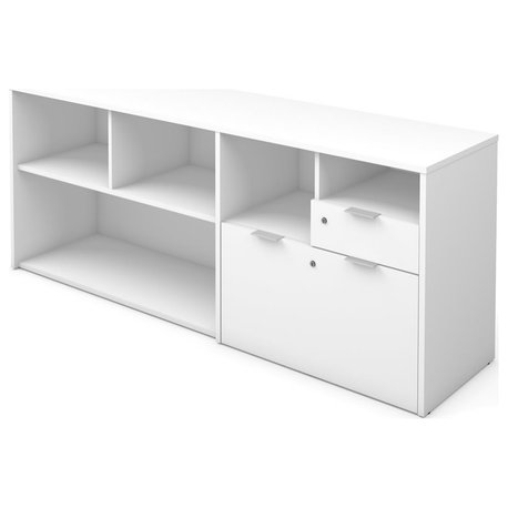 Bestar i3 Plus 2 Drawer 71" Wooden Office Storage Credenza in White