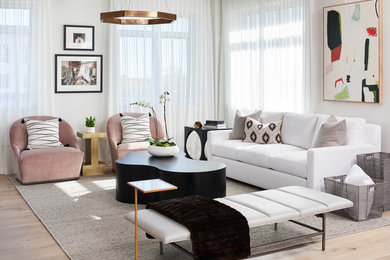 Example of a trendy living room design in Atlanta