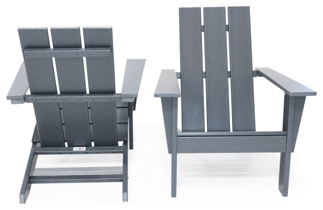 Arcadia Outdoor Patio Adirondack Chair, Gray, Set of 2