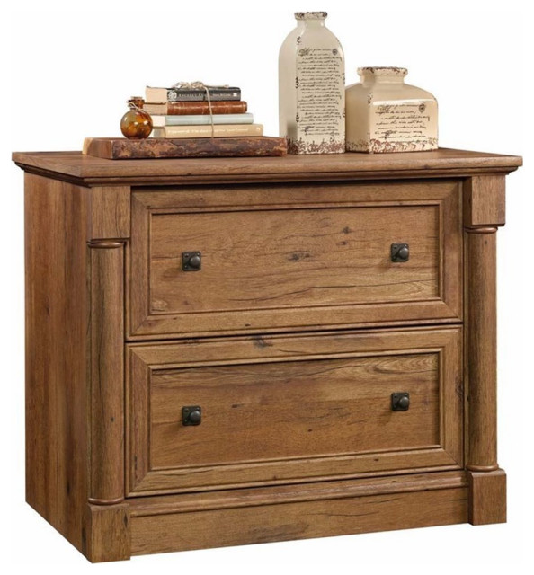 Sauder Palladia Engineered Wood 2-Drawer Lateral File Cabinet in Vintage Oak