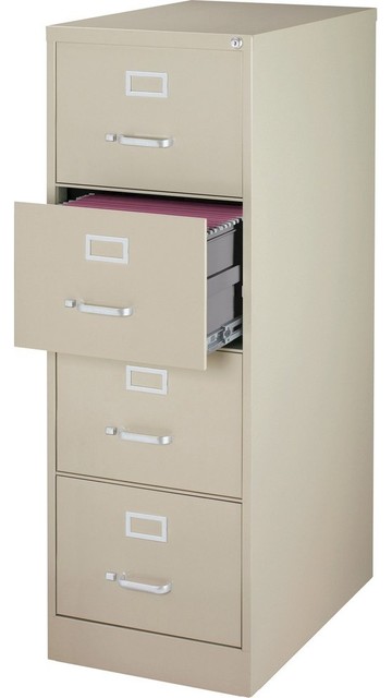 Lorell Vertical File Cabinet, 18"x26.5"x52", Putty