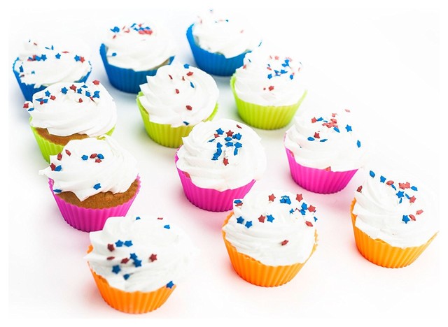 Multicolored Reusable Silicone Baking Cupcake Cups Molds