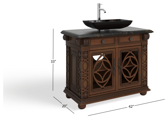 The Ludlow Bathroom Vanity, Cherry, 42", Single Sink, Freestanding