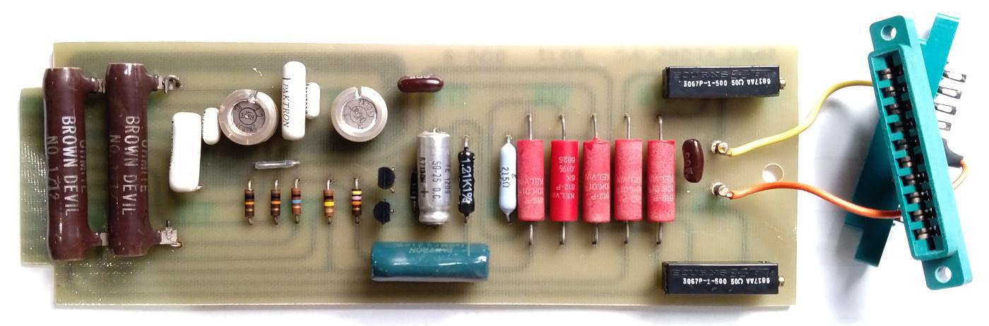 The network card. The two connectors on the left are attached to the op amp inputs.