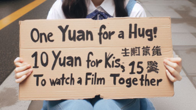 'One yuan for hug, 10 yuan for kiss ...': Increasing 'street girlfriends' trend in China offers no-sex companionship