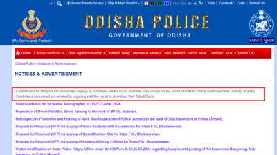 Odisha Police Constable admit card 2024 to be out shortly: Check details here