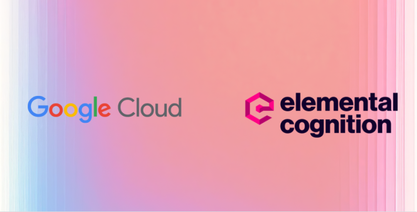 Google Cloud と Elemental Cognition のブランド提携ロゴ