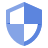 Blue and white, protect, secure icon