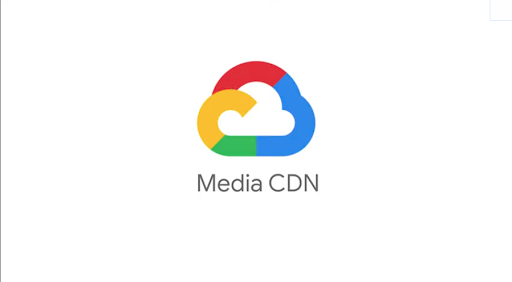 Logo Google Cloud con CDN di testo multimediale