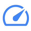 Icono azul de una imagen de velocidad