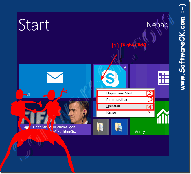 Delete eg. uninstall Windows 8 App's (applications)