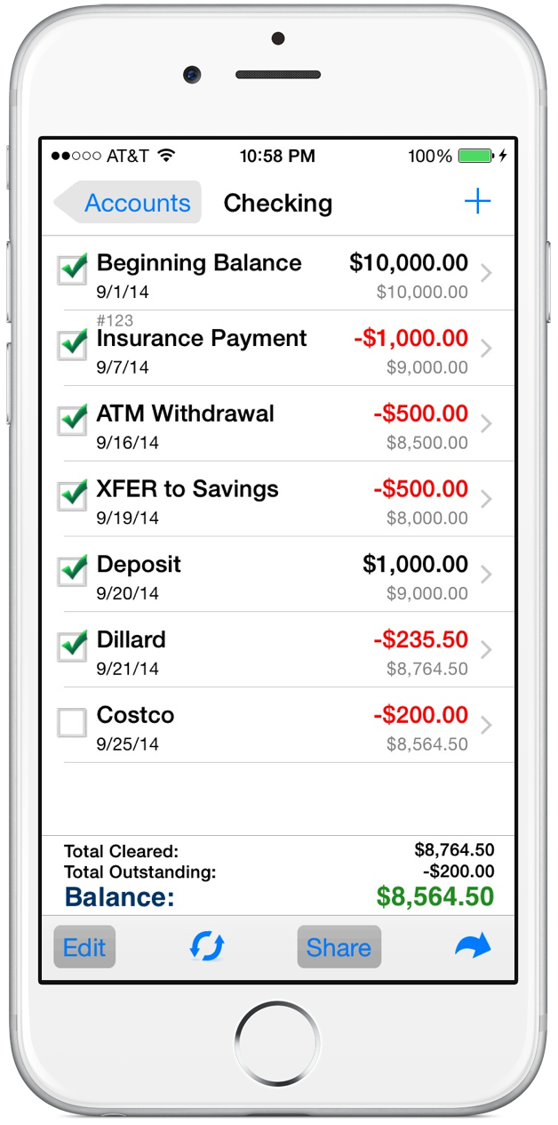 Transaction Register View