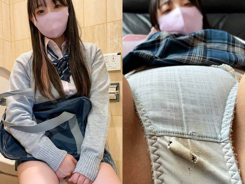 パンツ染みてるシミパンJKのエロ画像