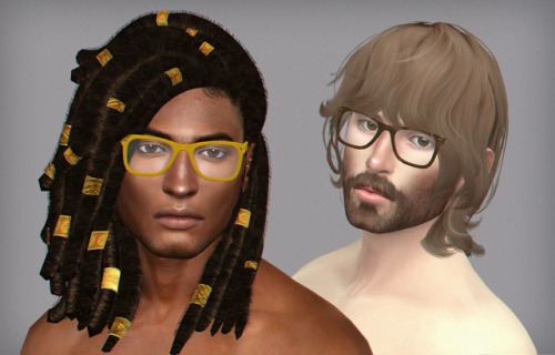 My next gift is for Hissu. Such original nickname as yours reminded me about my favorite thing - DIVERSITY!:D So I finally broke the chain of clothes and decided to create hair and pair of glasses. Hope you’ll like it;)
* Clever Boy hair - base game...