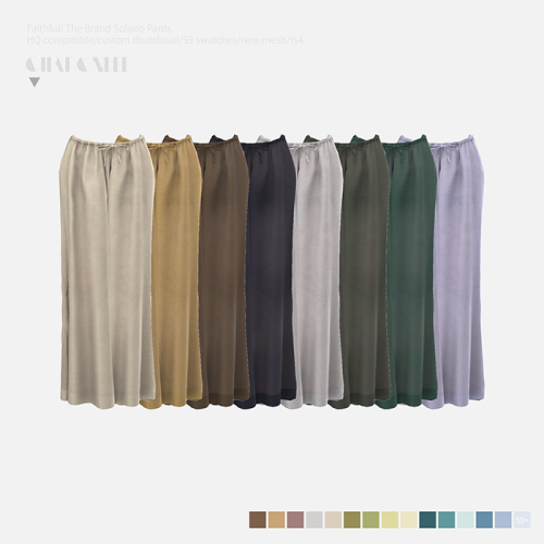 Faithfull The Brand Solano Pants• new mesh by me
• 59 swatches
• hq compatible
• custom preview
• all lods
❤ hope you like it！ ❤
• Please do not steal my mesh as your own.
• Please don’t re-upload
DL(Blog)• no ad download, early access on my...