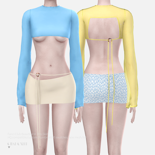 Fanci Club Beautiful In This Skirt&Pick Me Girl Top• new mesh by me
• 80 swatches
• hq compatible
• custom preview
• all lods
❤ hope you like it！ ❤
• Please do not steal my mesh as your own.
• Please don’t re-upload
DL(Blog)• no ad download, early...