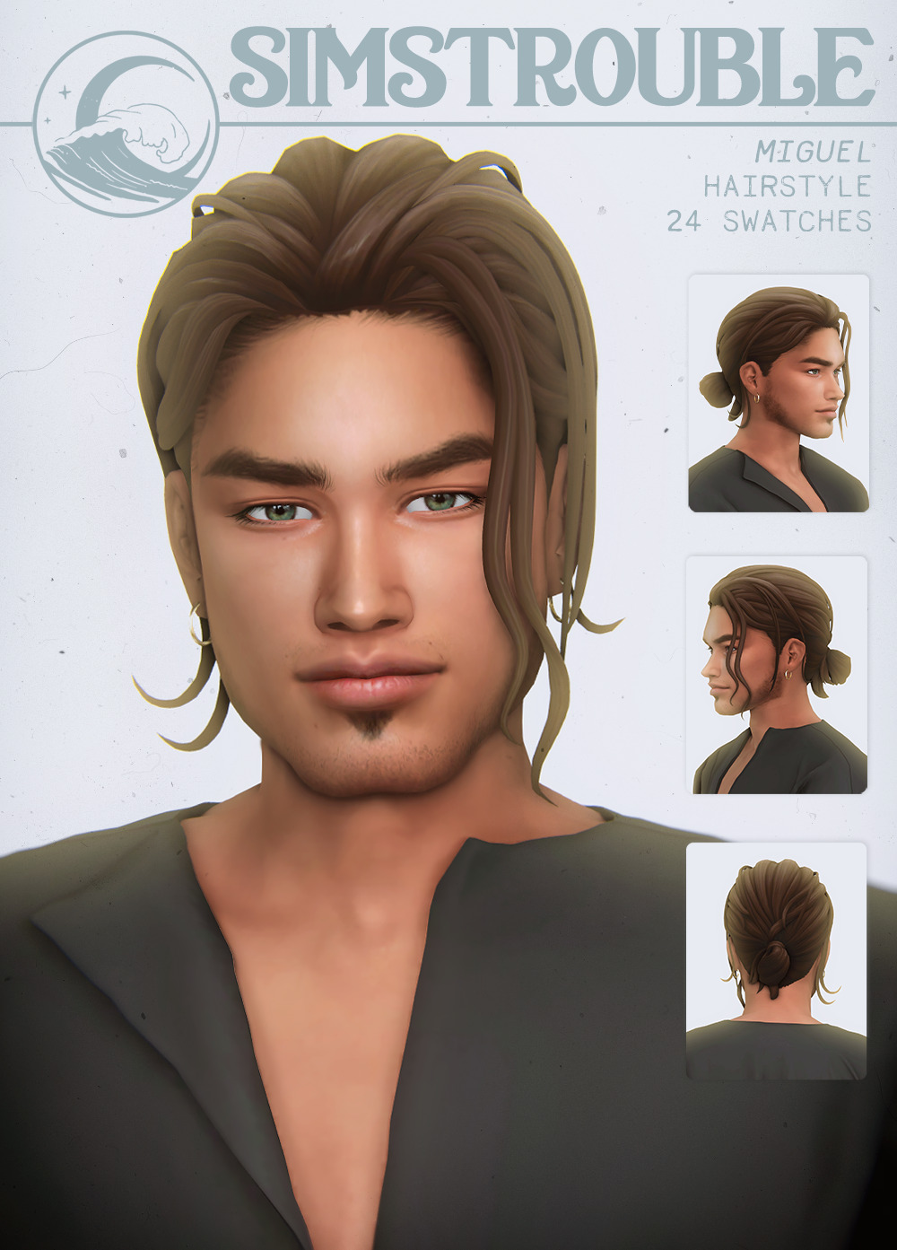 MIGUEL by simstrouble Inspired by Antonio Banderas in Desperado 🙊
• Base Game Compatible
• 24 Swatches
• All LODs, Hat Compatible, All Maps, 9k poly
• Two versions for both frames
download (Patreon, free) | Instagram | Pinterest