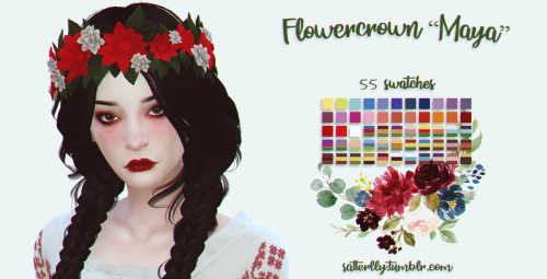 Flowercrown - Maya• New mesh (EA-mesh edit)
• 55 swatches
• Located in “Hats“
• Unisex
• Adult only
• For humans, vampires, aliens and mermaids
[DOWNLOAD – mediafire]
Enjoy ♥