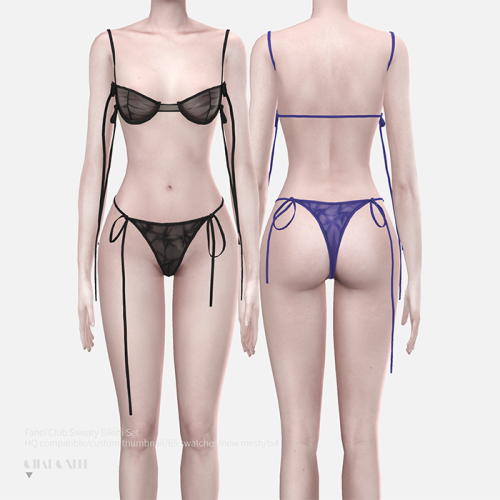 Fanci Club Sweaty Bikini Set• new mesh by me
• 65 swatches
• hq compatible
• custom preview
• all lods
❤ hope you like it！ ❤
• Please do not steal my mesh as your own.
• Please don’t re-upload
DL(Blog)• no ad download, early access on my Patreon
•...