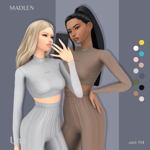 Una Outfit
Soft and silky sportswear for an active sim! Comfy form-fitting top matched with wide legged bottoms!
DOWNLOAD (Public 19/10/2022)