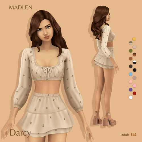 Darcy Outfit
Long sleeve crop top with a matching skirt for effortless summer vintage look!
DOWNLOAD (Patreon)