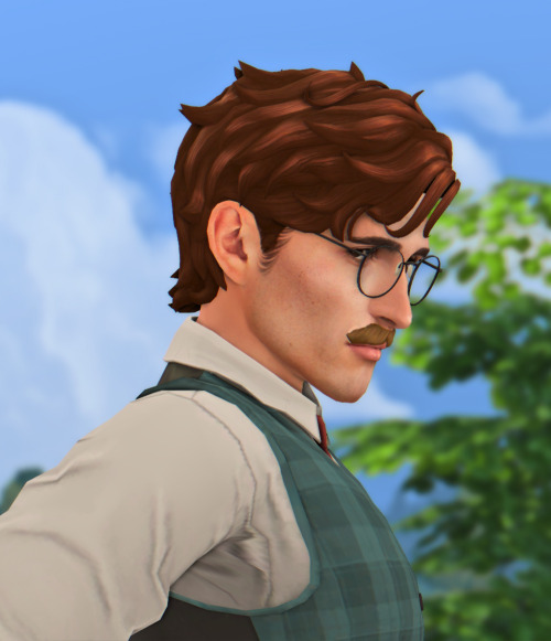 Since I wasn’t happy with my first version of Harvey I decided to redo him completely! Also made his hairstyle and mustaches for more authentic appearance^^
* Harvey Hair - base game compatible unisex hairstyle, all LOD’s, all maps, 30 EA...