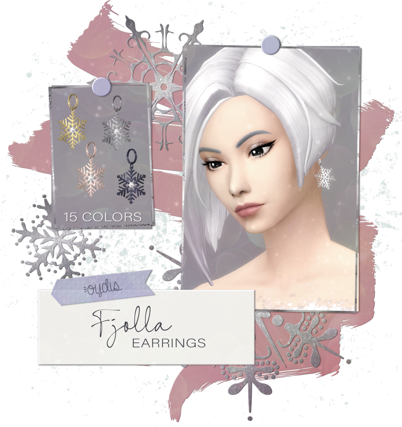 Fjolla Snowflake EarringsI had a sudden urge to make snowflake earrings. The design is a bit complex, so although I simplified the structure as much as I could they’re still ~3.3K for the highest LOD.
• base game compatible
• female, teen to elder
•...