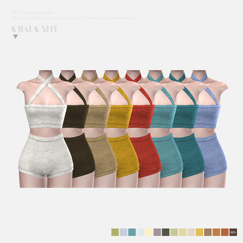 Knit Tube Top&Short• new mesh by me
• 60 swatches
• hq compatible
• custom preview
• all lods
❤ hope you like it！ ❤
• Please do not steal my mesh as your own.
• Please don’t re-upload
DL(Blog)• no ad download, early access on my Patreon
• all my cc...