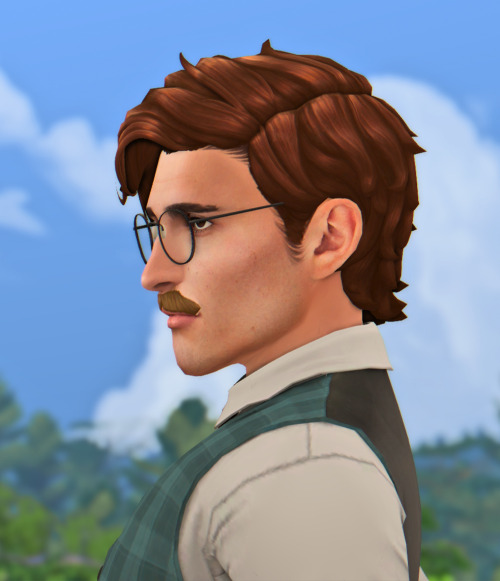 Since I wasn’t happy with my first version of Harvey I decided to redo him completely! Also made his hairstyle and mustaches for more authentic appearance^^
* Harvey Hair - base game compatible unisex hairstyle, all LOD’s, all maps, 30 EA...