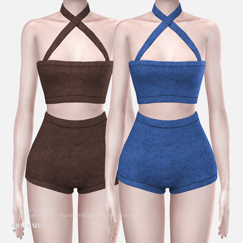 Knit Tube Top&Short• new mesh by me
• 60 swatches
• hq compatible
• custom preview
• all lods
❤ hope you like it！ ❤
• Please do not steal my mesh as your own.
• Please don’t re-upload
DL(Blog)• no ad download, early access on my Patreon
• all my cc...