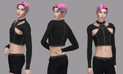 * My, Oh, my! - base game compatible male crop top, all LOD’s, all maps, 15 swatches, from teen to elder + Cas thumbnail and PSD for recolors
Download (No Ads)
—————————————-
>> More Wistful Stuff