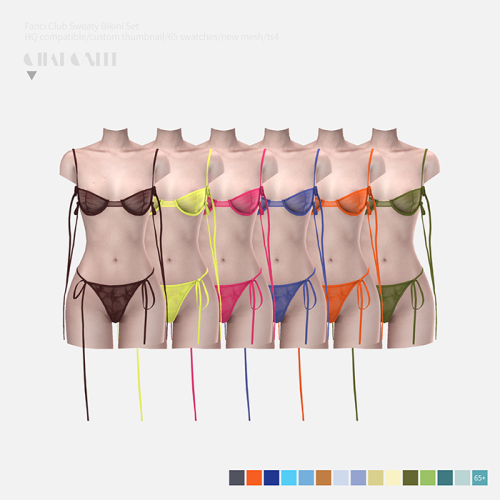 Fanci Club Sweaty Bikini Set• new mesh by me
• 65 swatches
• hq compatible
• custom preview
• all lods
❤ hope you like it！ ❤
• Please do not steal my mesh as your own.
• Please don’t re-upload
DL(Blog)• no ad download, early access on my Patreon
•...