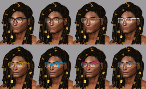 My next gift is for Hissu. Such original nickname as yours reminded me about my favorite thing - DIVERSITY!:D So I finally broke the chain of clothes and decided to create hair and pair of glasses. Hope you’ll like it;)
* Clever Boy hair - base game...