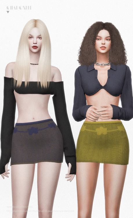 Tank Air Lotus Mini Skirt • new mesh by me
• 35 swatches
• hq compatible
• custom preview
• all lods
❤ hope you like it！ ❤
• Please do not steal my mesh as your own.
• Please don’t re-upload
DL(Blog)• no ad download, early access on my Patreon
• all...