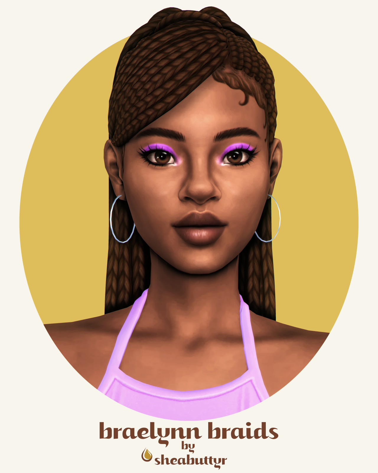 braelynn braidsBGC
• Hat Compatible
• Maxis 24 swatches + 7 Mod Max swatches
• Don’t re-upload/claim as your own
Vertices: 19789
Polygons: 31482
download: patreon