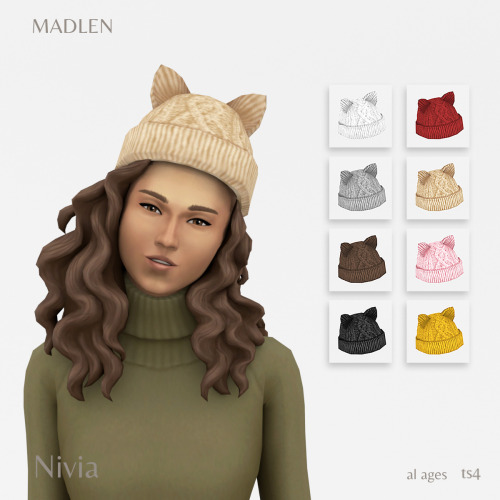 Nivia Hat
Knitted cat-ear hat! Cute addition to you simmies collection.
Available to all ages!
DOWNLOAD (Patreon)