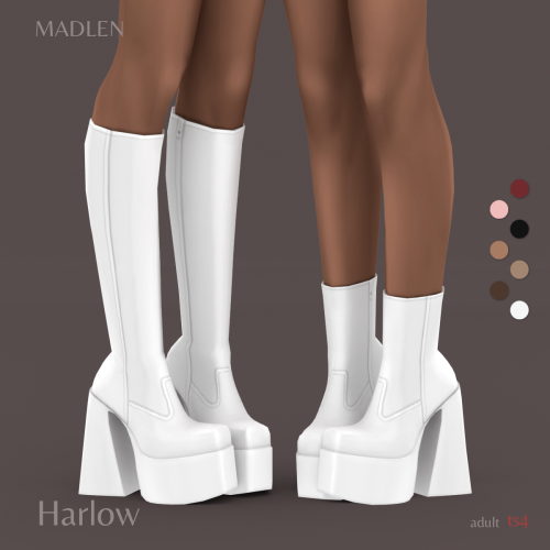 Harlow Boots
Give your simmies an edgy touch with these super high platform boots! Combine them with various clothing items for an extra eclectic feel!
Both knee and short version available!
DOWNLOAD (Public 13/10/2022)