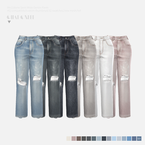 We11done Semi Wide Denim Pants• new mesh by me
• 32 swatches
• hq compatible
• custom preview
• all lods
❤ hope you like it！ ❤
• Please do not steal my mesh as your own.
• Please don’t re-upload
DL(Blog)• no ad download, early access on my Patreon
•...