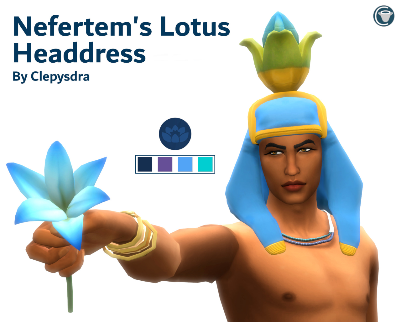 Nefertem’s Lotus HeaddressPresenting the headdress of Nefertem, Egyptian god born from the primordial blue lotus flower at the beginning of time. He is the patron of perfume, healing, and beauty. Though he is often depicted as a youth wearing a...