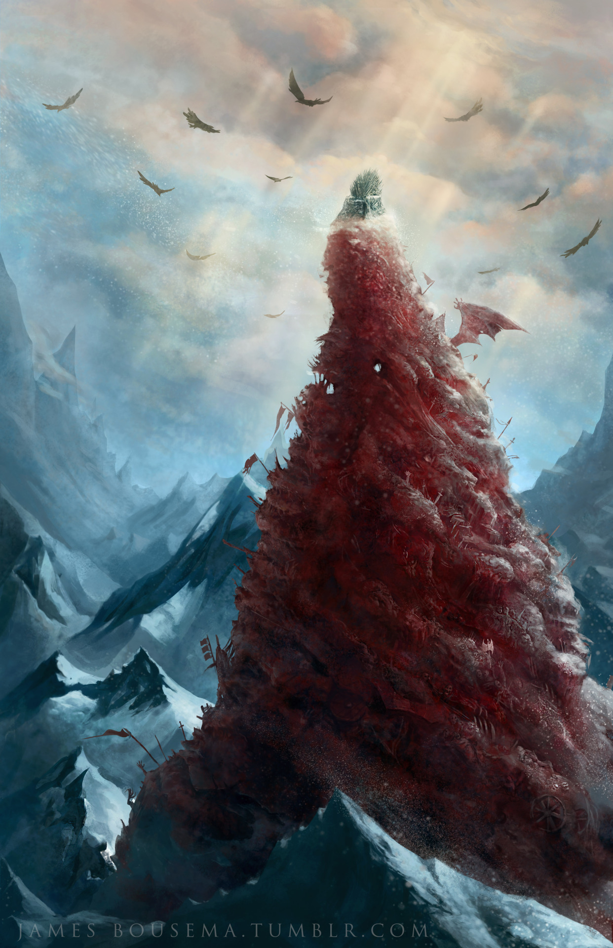 Winter Has Come
The journey to the Iron Throne seems to, for the most part, end in a big pile of bloody goo and death.
(Done in Photoshop CS6)
Facebook
Deviant Art
Twitter