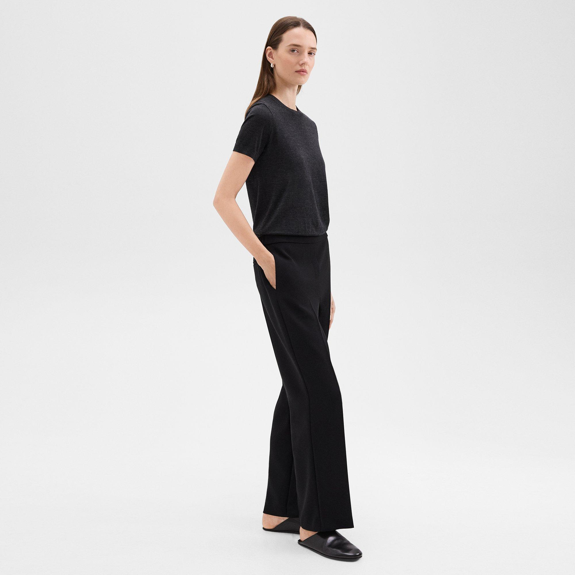 Wide-Leg Pull-On Pant in Admiral Crepe