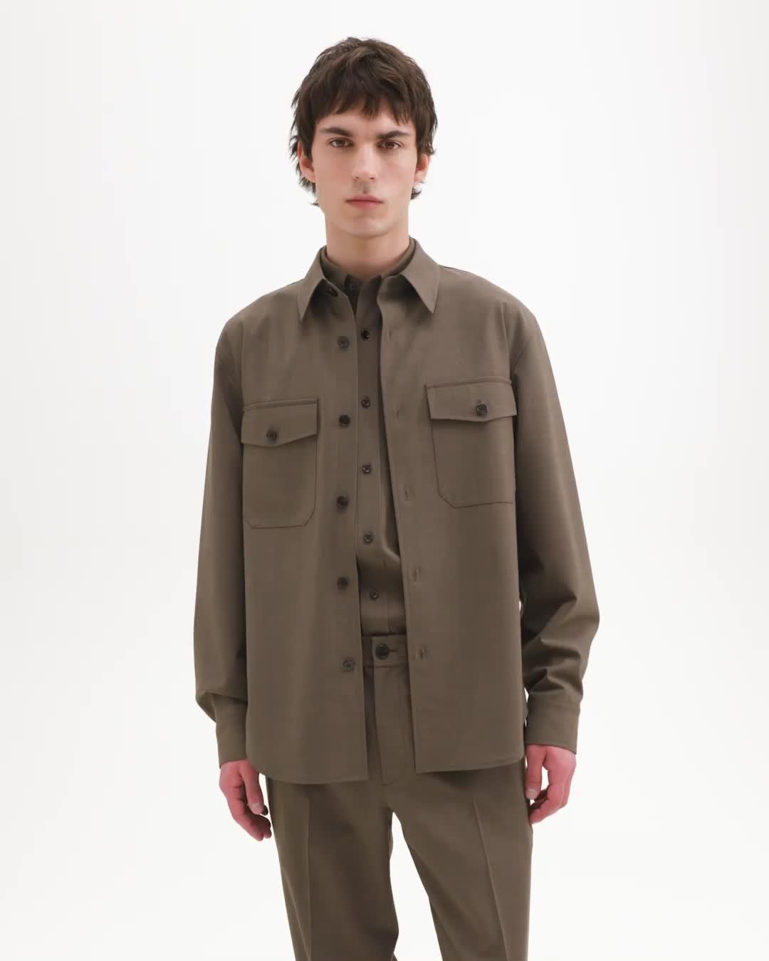 Garvin Shirt Jacket in Stretch Wool