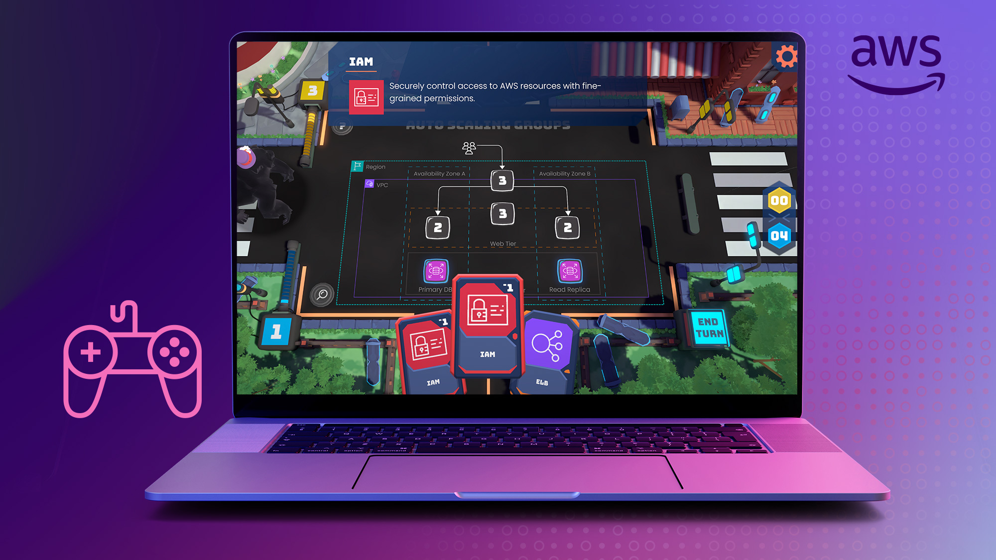 An image showing an AWS game-based training experience.