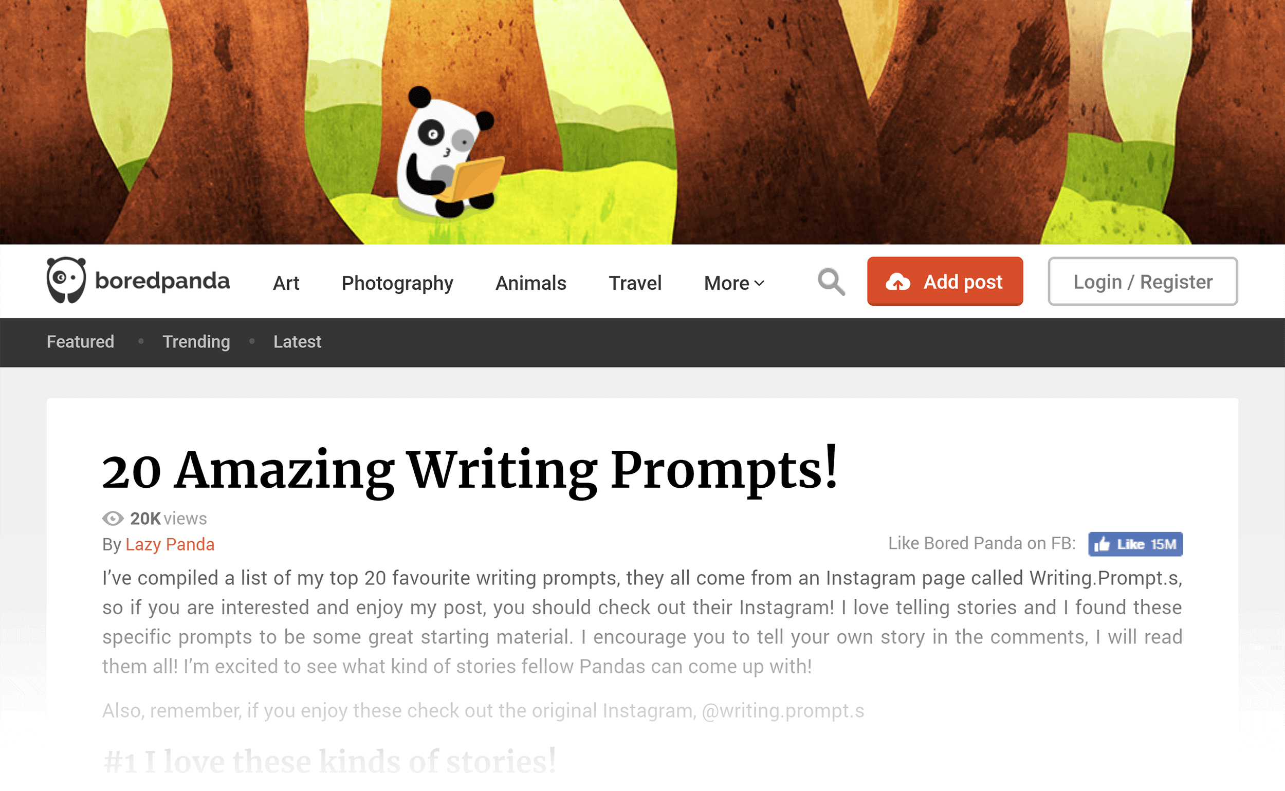 20 amazing writing prompts