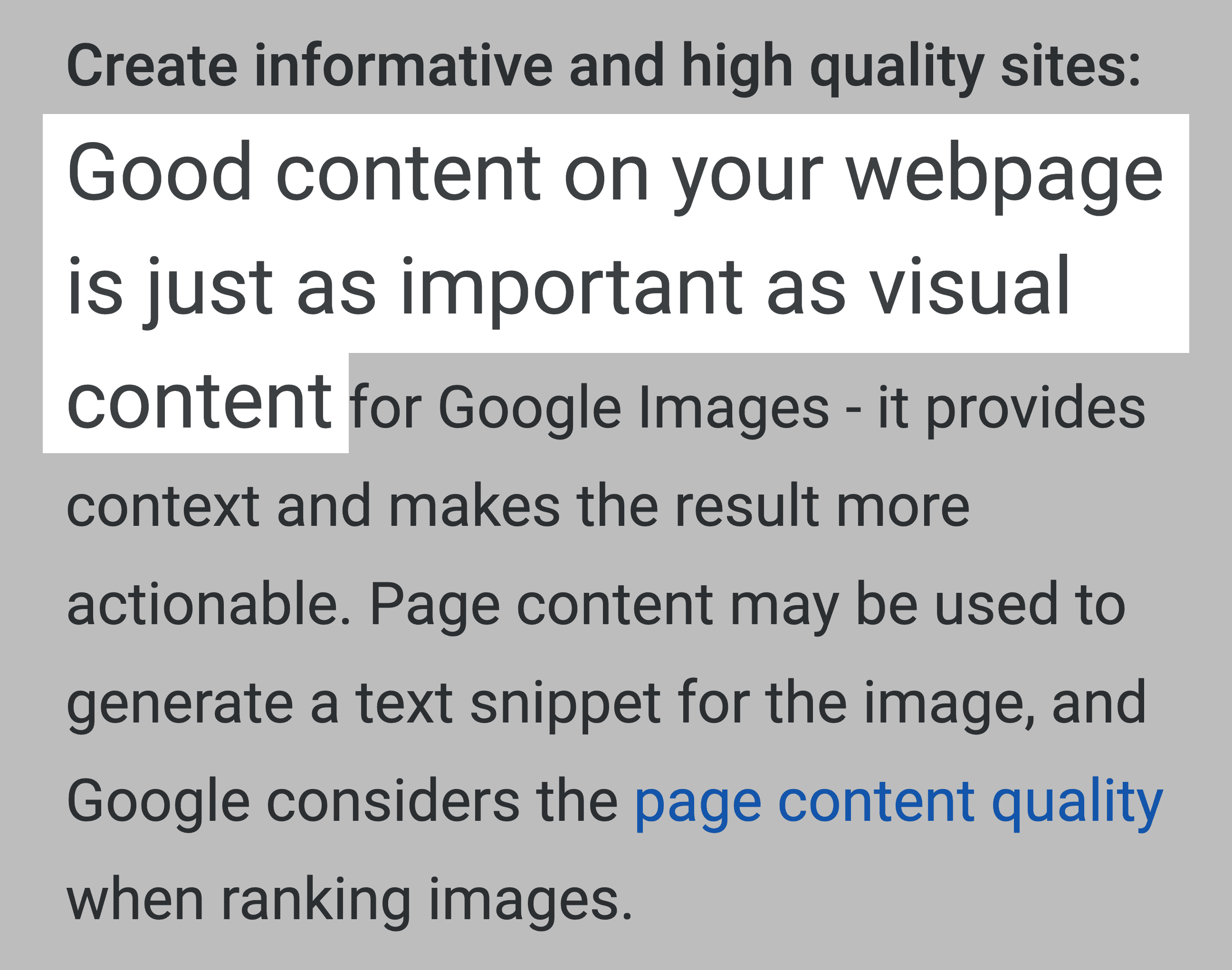 Google Blog – Good Content Is Just As Important