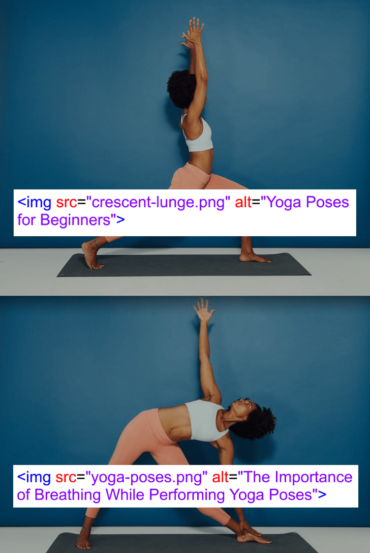 Yoga Pose Alt Text Overlay