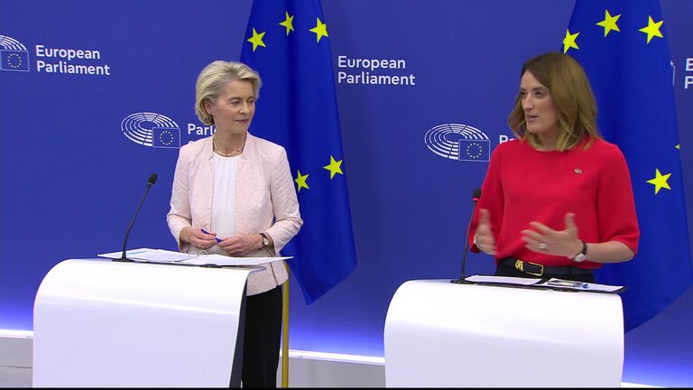 Joint press conference by Roberta METSOLA, EP President and Ursula VON DER LEYEN, President-elect of the European Commission