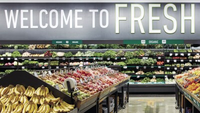 A view of the produce section at an Amazon Fresh store.