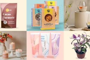 a collage of products from small businesses that sell on amazon, including the brands golde, musee, blue henry, and bubbleblooms