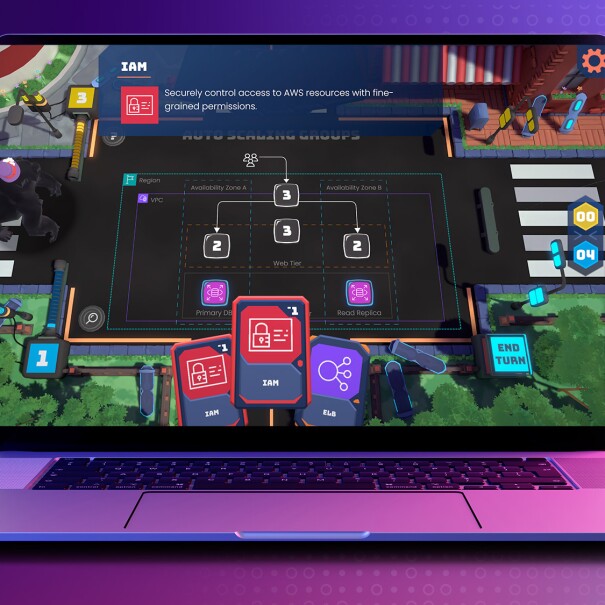 An image showing an AWS game-based training experience.